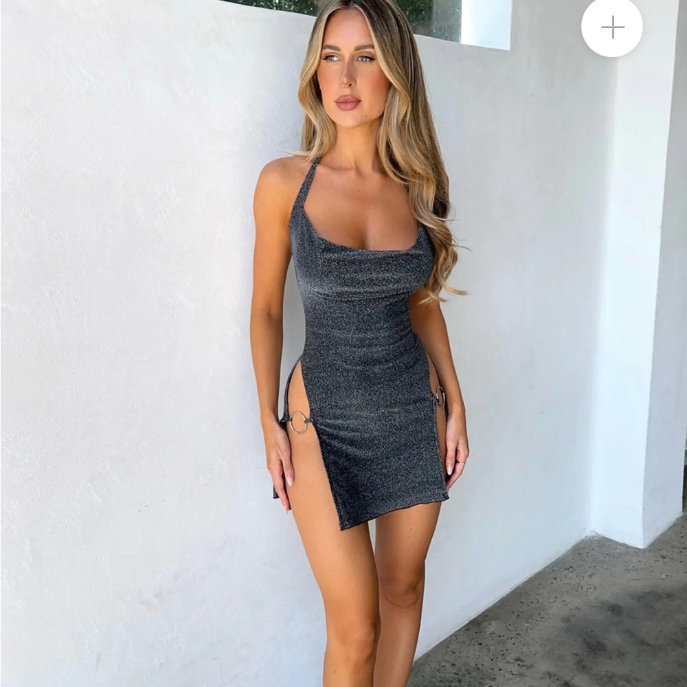 Outcast black shimmer mini dress